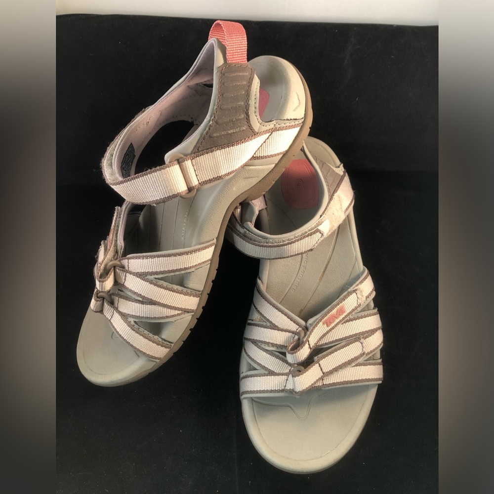 Teva Women's Strappy Sport Sandals in Beige and Pink